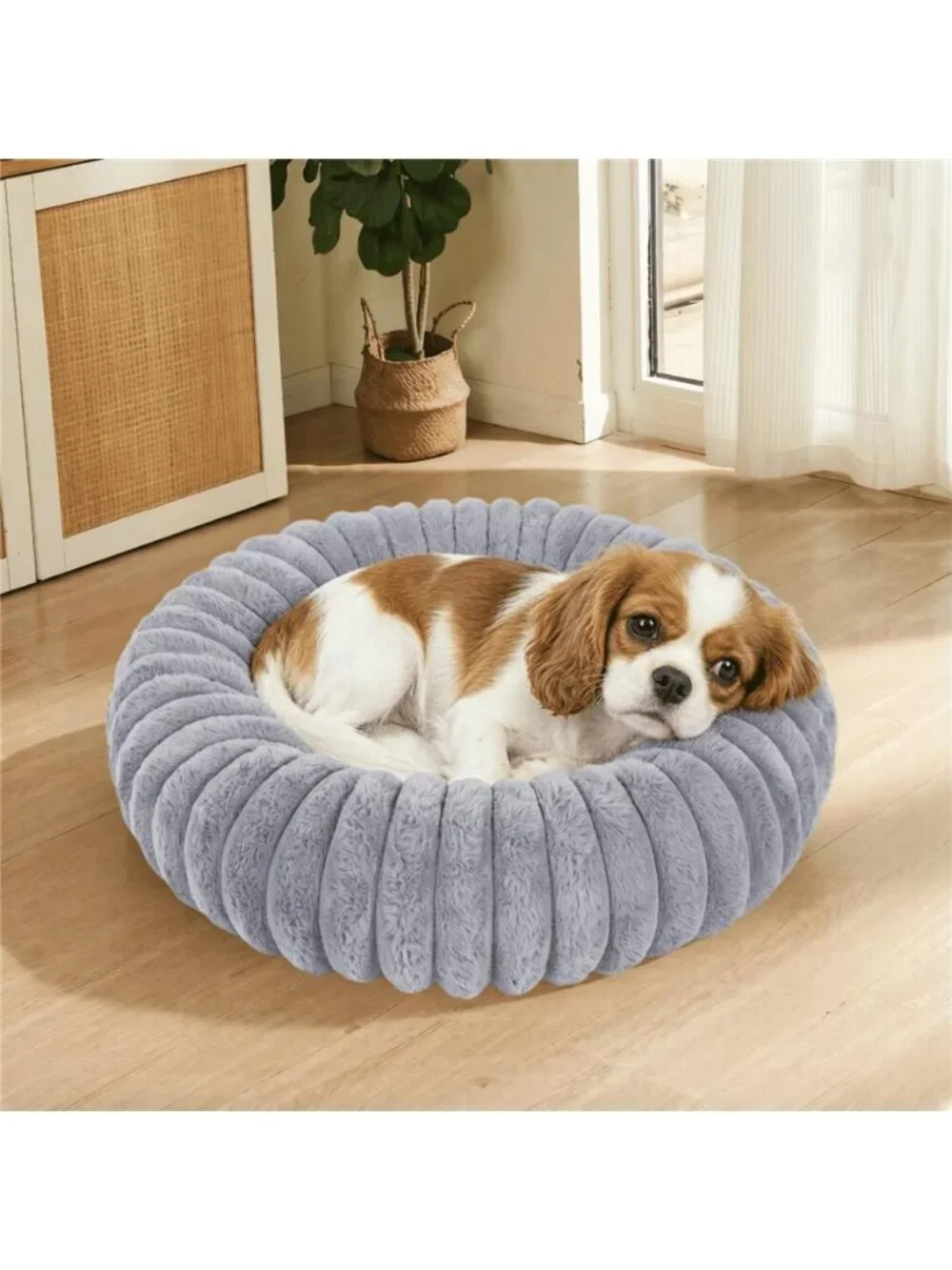 Calming Donut Dog Bed with Non-Slip Bottom, 20 inches Cozy 20